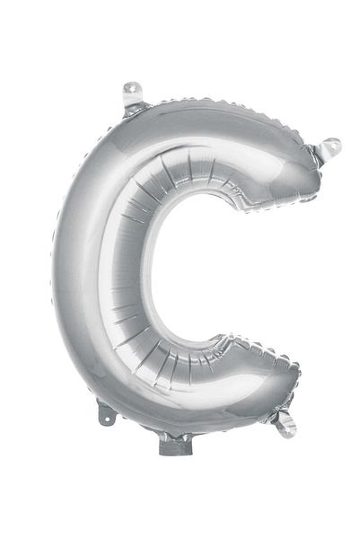 Patladı Gitti 36 cm Silver Foil Balloon - Letter C 16 Inch