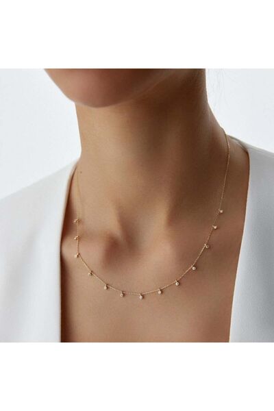 HAMZA YILMAZ MÜCEVHERAT Minimal Taşlı Altın Kolye