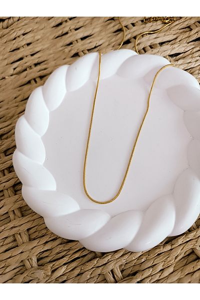 EMKSHOP Stainless Steel Stylish Necklace with Chain Cut Inside Right