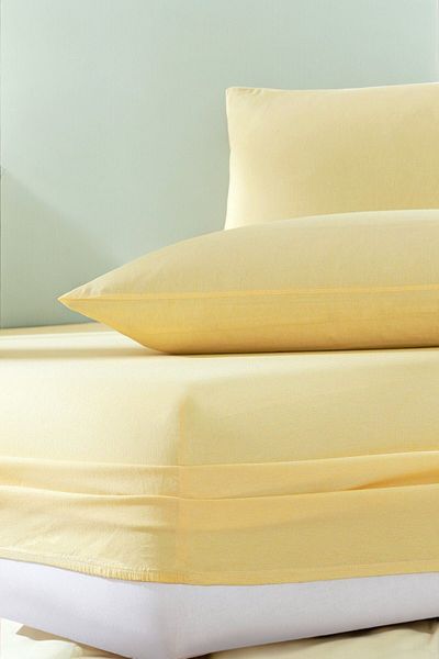 MİASELİS Miaselis Lantana - Yellow Colored Elastic Sheet Set, Single and Double Pillowcase