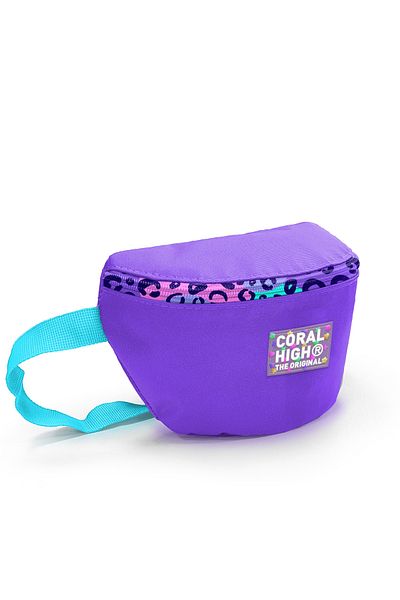 Coral High Purple Leopard Patterned Waist Bag - 11540