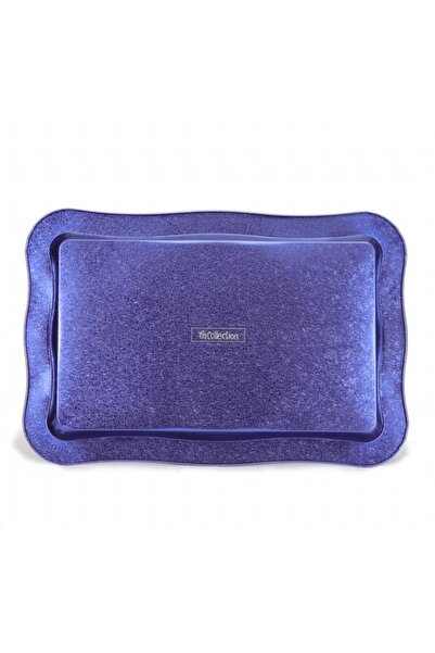EVLE Ef165-a9 Turkish White Blue_swt Home Desenli Dikdörtgen Tepsi 24x36 Cm
