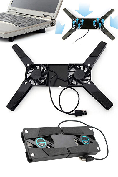 MOBEE Yeni Nesil 2 Fanlı Katlanabilir Notebook Laptop Soğutucu