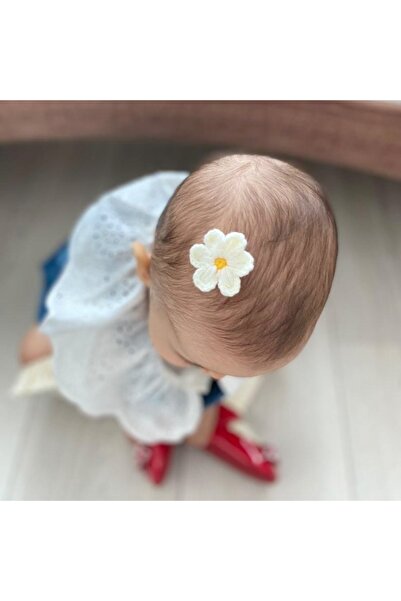 Sahici Anne Vintage Çiçek Saçsız Bebek Tokası, 3cm