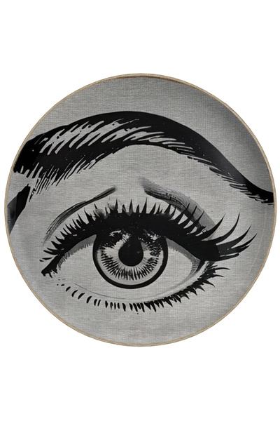 Rugs Modern Halı Round Black Beige Eyebrow Eye Themed Woven Base Carpet Miraf...