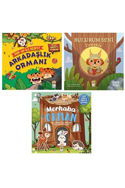 Sincap Kitap Üç Boyutlu-fenerli-cırtcırtlı Kitaplar 3'lü Set/arkadaşlık Orman...