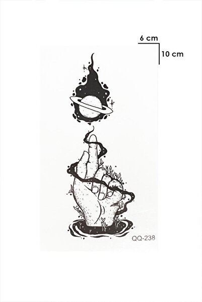 Hilvera Satürn Göğüs Arası Geçici Dövme Tattoo