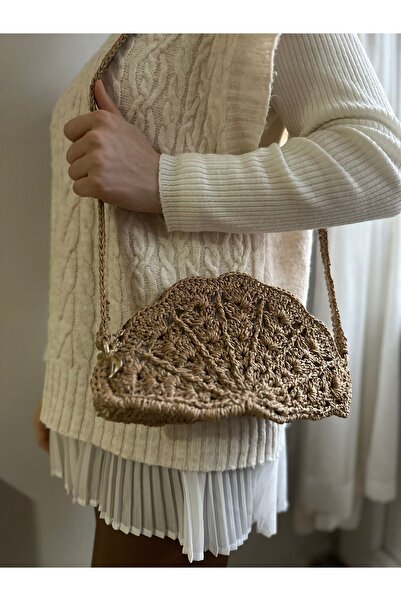 CANTAMSTYLE Örgü Midye Kagıt Ip Çanta