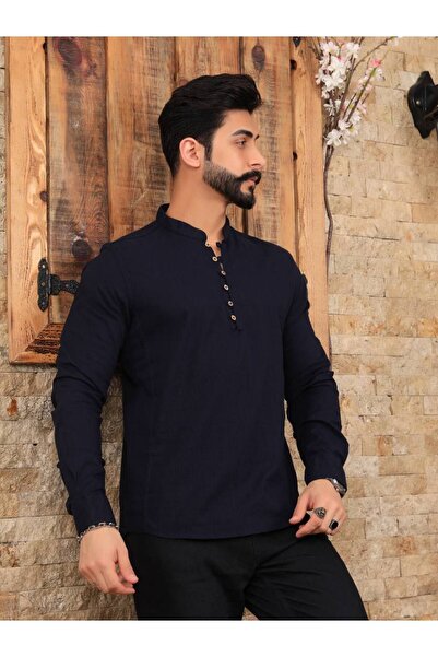 Giyimmoda Pamuk Keten Gömlek