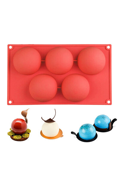 PASTRY PLANET Yarım Küre Silikon Kek Kalıbı (5 Bölmeli)