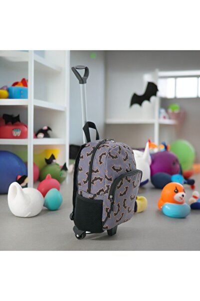 Shopiolog Çocuk Anaokulu Kreş Çekcekli Çanta 2 Bölmeli Suluklu Sırt Günlük Kullanım Baskılı Okul Öncesi Çanta