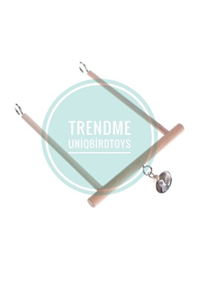 UniqBirdToys Trendme Wooden Bird Swing with Bell (Large Size)