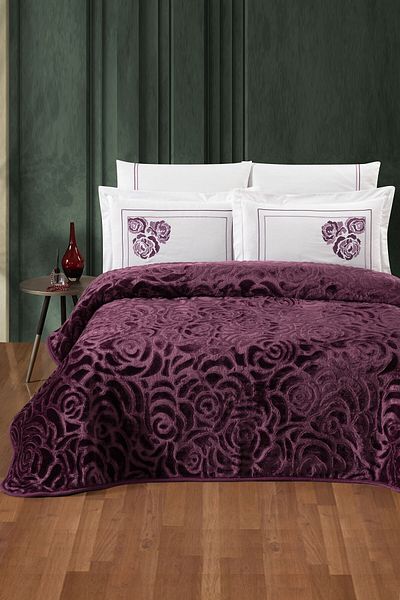 Ecosse Agossa Rose - Claret Red |   Double Blanket Set