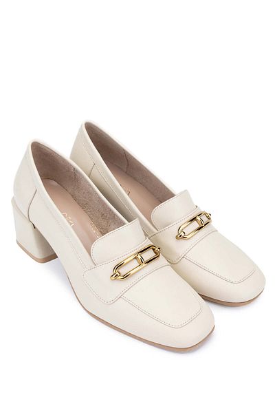 Tamer Tanca Beige Colored Women's Genuine Leather Loafers