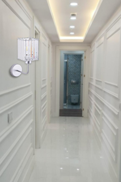 özpolataydınlatma MİLA KRİSTAL TAŞLI APLİK (GÜMÜŞ)