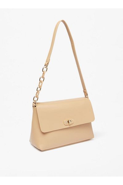 Flora Bella by Shoexpress Solid Shoulder Bag with Twist and Lock Closure