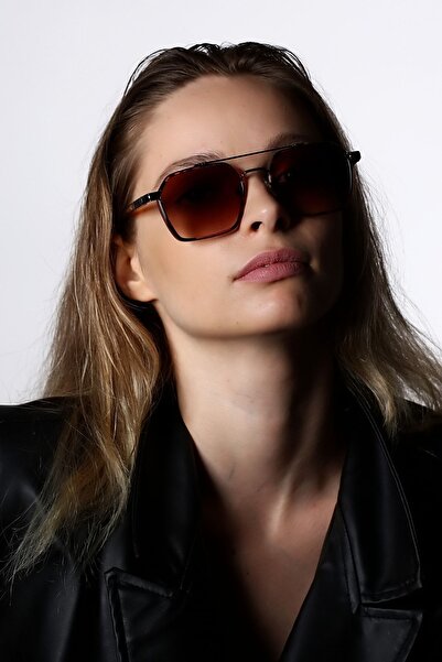 Zevahir Unisex Leopar Çerçeve Kahverengi Güneş Gözlüğü