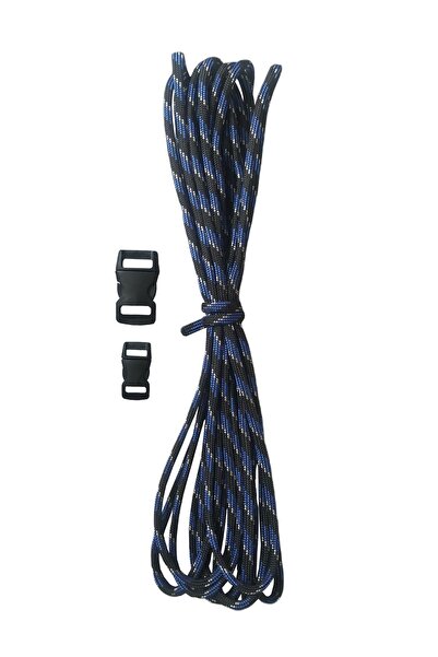 hobi outdoor Paracord 7 Strand 4mm Siyah Renk Paraşüt Ipi 6 Metre + 2 Adet Klips