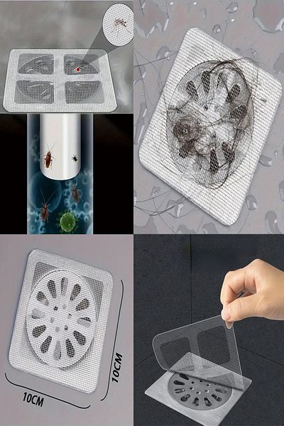 SİHİRLİ MOP Bathroom Drain Strainer Bathroom Anti-Clogging Adhesive Disposable Drain 10 Pieces