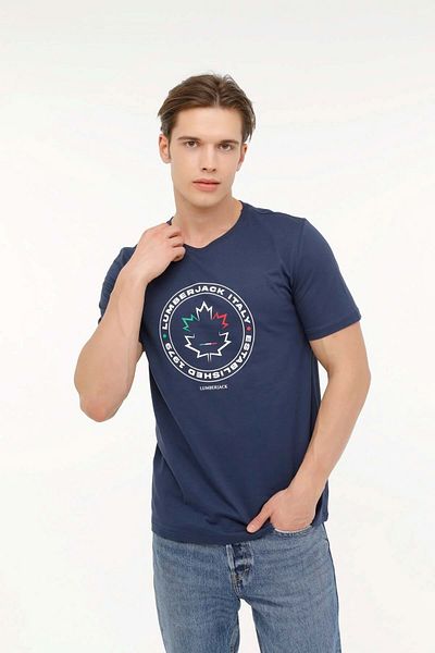 lumberjack ML RENATO 11ITL1030 4FX T-SHIRT - ΣΚΟΥΡΟ ΜΠΛΕ - XL - ST07214-ΣΚΟΥΡΟ ΜΠΛΕ-XL