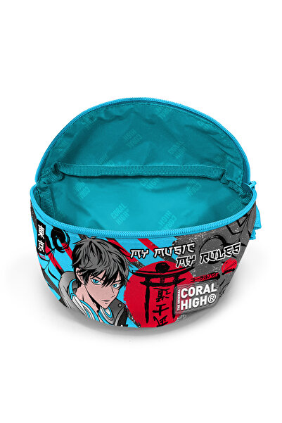 Coral High Geantă pentru copii cu model anime negru albastru - 11558