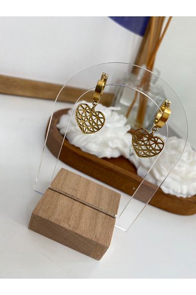 stainles steel Mini Steel Earrings - Heart Design