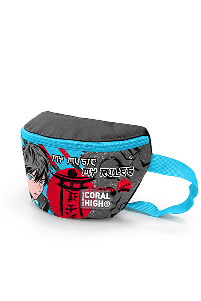 Coral High Geantă pentru copii cu model anime negru albastru - 11558