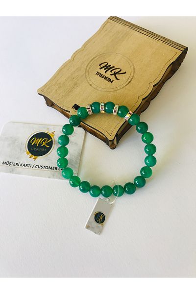 MK tasarım Green Agate Stone Bracelet - Real MKT5004