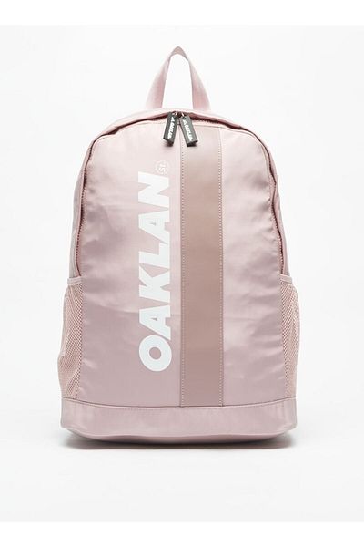 Oaklan by Shoexpress Logo Print Backpack with Zip Closure