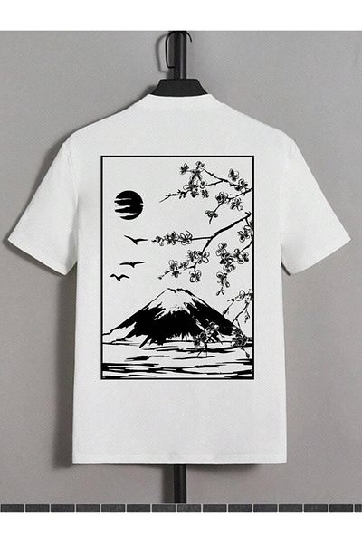 AMMA Trend Unisex Mountain Printed 100% βαμβακερό κοντομάνικο μπλουζάκι