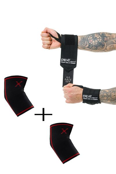Dex Supports Lasting Energy Sports Elbow Brace Elbow Sleeve - Sports Wrist Brace Wrist Wraps Set of 2