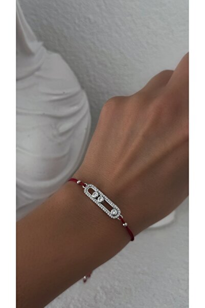 Vi store Çelik Kırmızı İpli Messika Bileklik