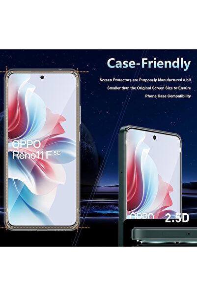 m.tk moveteck Oppo Reno 11F Compatible Screen Protector Shatterproof Glass 9H Tempered Clear Screen Glass Full Protection