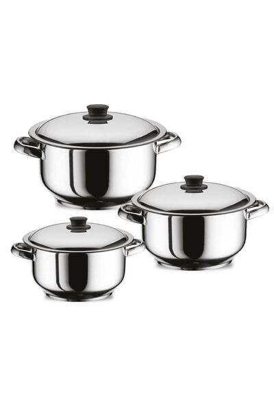 ALBETTO طقم أواني طهي أريان ميجا - 22/24/26 سم ستيل