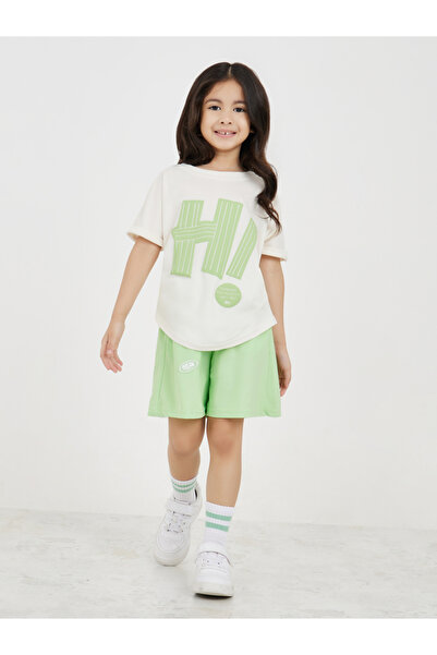 Styli طقم تي شيرت برقعة لاصقة متقاربة وطية قصيرة