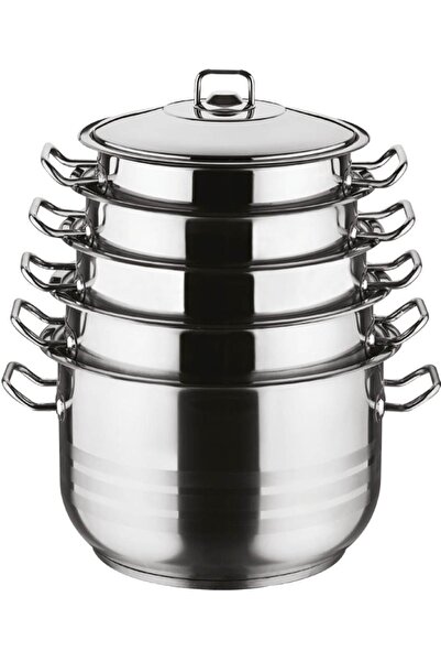 ALBETTO طقم أواني طهي جامبو 5 قطع من أريان ستيل 24/26/28/30/32 سم