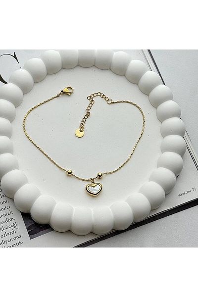 DS DİAMONDSHOP Anklet Steel Heart Model - BYÇHL-202408200