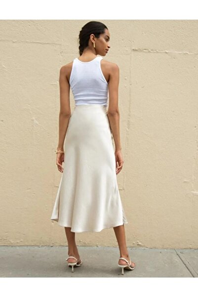 MEECY Fusta din satin crem