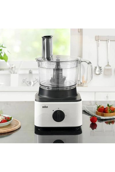 Braun محضر طعام بنظام 8 في 1، وعاء سعة 2.1 لتر، خلاط سعة 1.8 لتر، تقطيع، شرائح، صر، خفق وهرس -FP0132