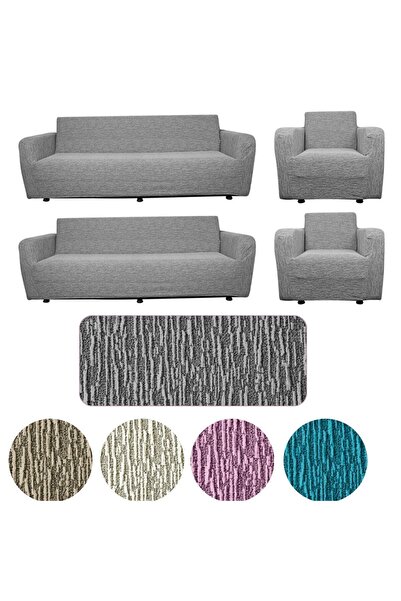BTF HOME Lastikli Yıkanabilir 3311 Koltuk Örtüsü Takımı ( Gri Koltuk Kılıfı Ç...