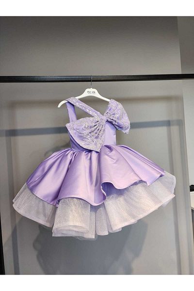 SCSTİL One Shoulder Stone Detailed Lilac Dress