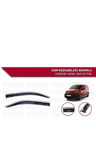 Niken NİKEN Peugeot Rifter 2018 Sonrası Kromlu Cam Rüzgarlığı 2Li