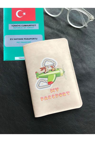 ViP GiFT Pet Passport Cover House Animal Cat Dog Vegan Leather Passport Holder Pink