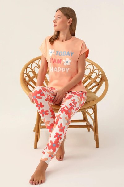 ROLY POLY 3394-S Floral Patterned Today Pajama Set (Mother-Daughter Combination Can Be Made)