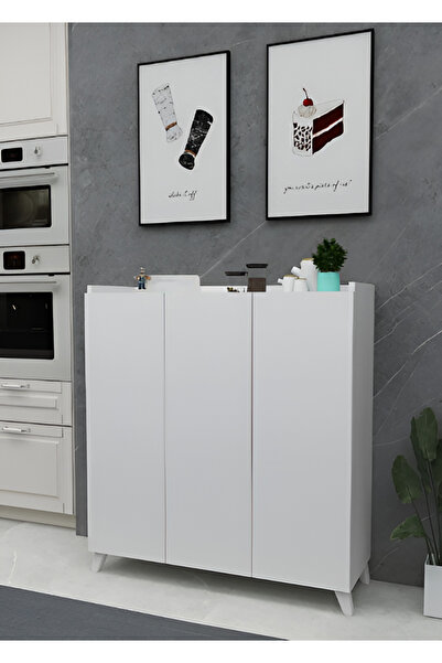 GKE HOME 3 Kapaklı Çok Amaçlı Dolap Çok Amaçlı Mutfak Dolabı Banyo Dolabı Aya...