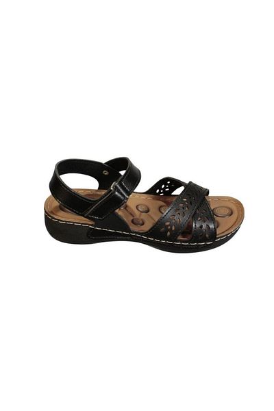 GEZER Cream Black Laser Printed Women's Sandals