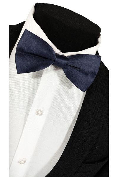 BLC Basic Line Co. Navy Blue Color Plain Bow Tie