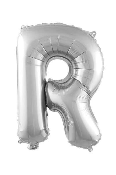Patladı Gitti بالون فضي مقاس 16 بوصة 36 سم - حرف R