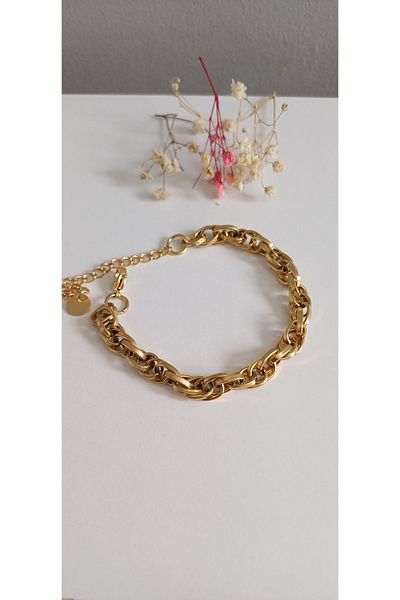 Feride 316L Tarnish-Free Color Steel Bracelet Coiled Chain - 16cm Anti Allergic