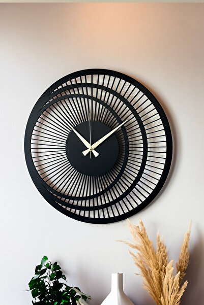 LUPOKRAFT Dekoratif Yeni Modern Zosma Ahşap Duvar Saati 48cm